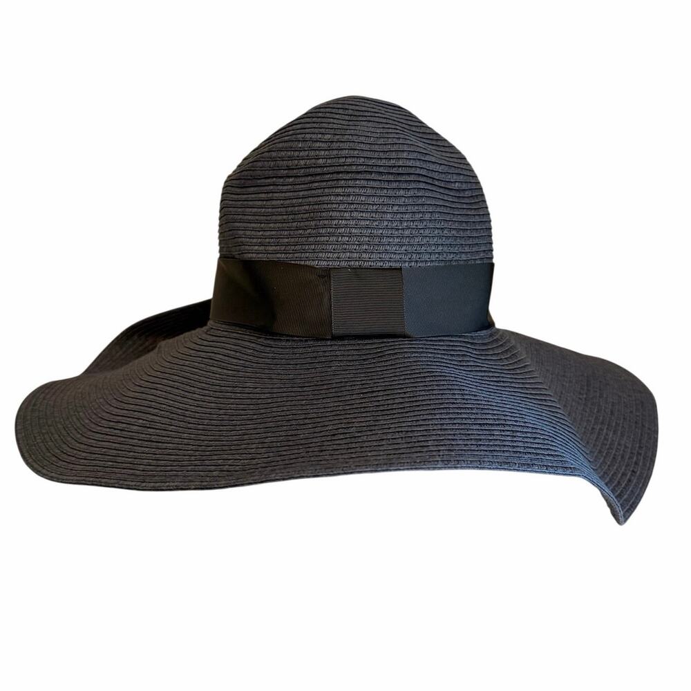 Reiss Hallie Wide Brim Sun Hat Navy Straw Summer Beach Resortwear One Size NWT